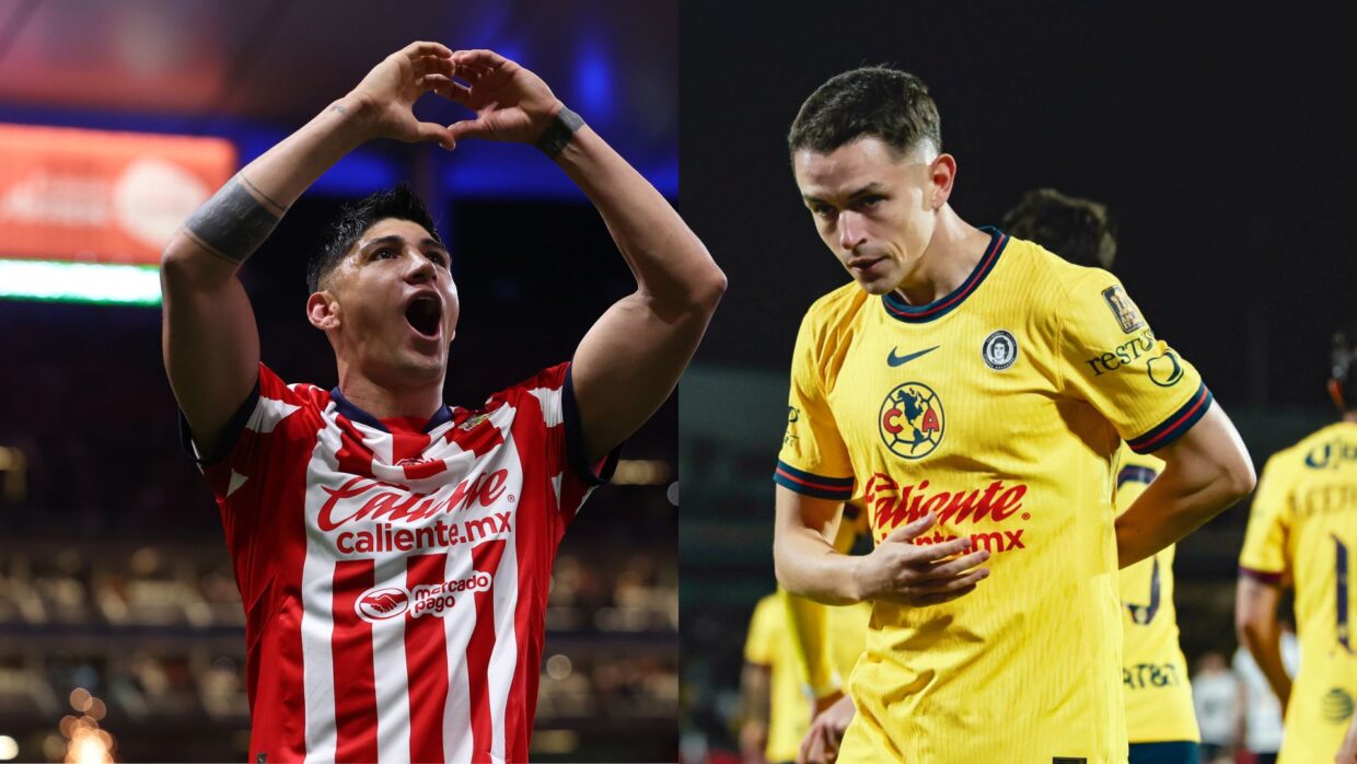 Alan Pulido (Chivas) y Álvaro Fidalgo (América), los mejores jugadores de ambos equipos. (X: @Chivas y @ClubAmerica)